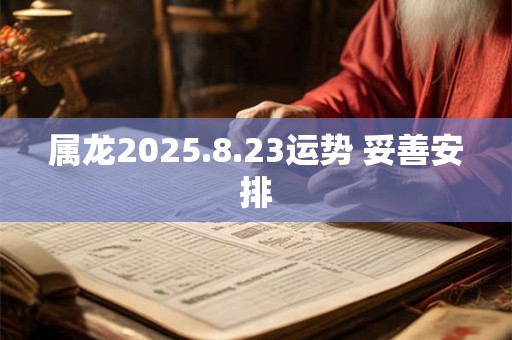 属龙2025.8.23运势 妥善安排