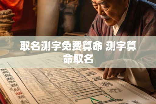 取名测字免费算命 测字算命取名