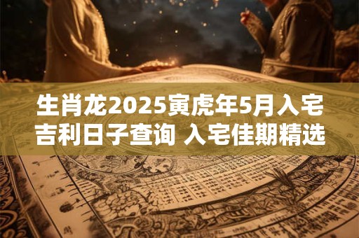 生肖龙2025寅虎年5月入宅吉利日子查询 入宅佳期精选