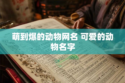 萌到爆的动物网名 可爱的动物名字