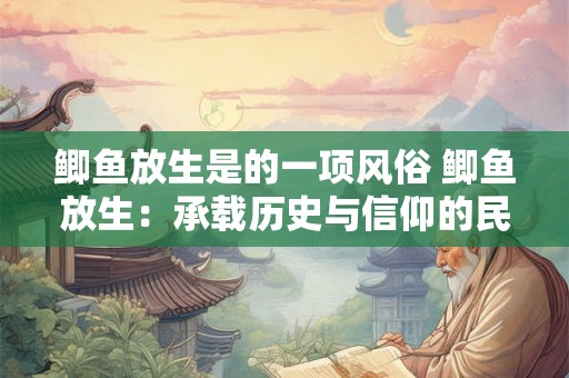 鲫鱼放生是的一项风俗 鲫鱼放生：承载历史与信仰的民俗实践