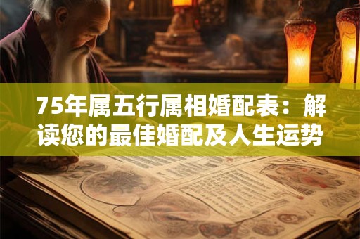75年属五行属相婚配表：解读您的最佳婚配及人生运势！