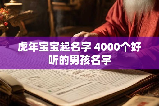 虎年宝宝起名字 4000个好听的男孩名字