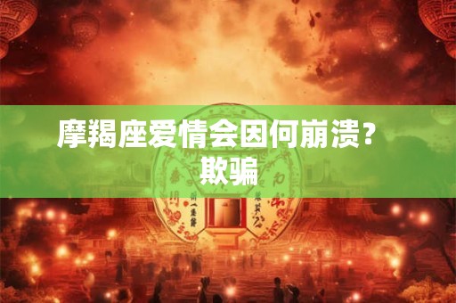 摩羯座爱情会因何崩溃？ 欺骗