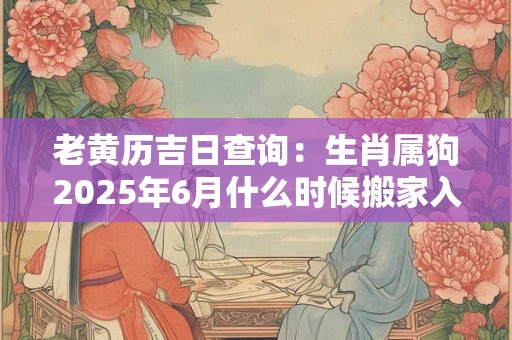 老黄历吉日查询：生肖属狗2025年6月什么时候搬家入宅好