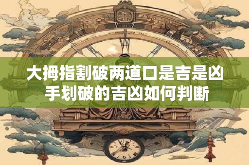 大拇指割破两道口是吉是凶 手划破的吉凶如何判断