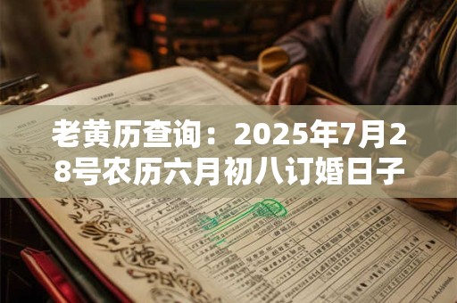 老黄历查询：2025年7月28号农历六月初八订婚日子好吗