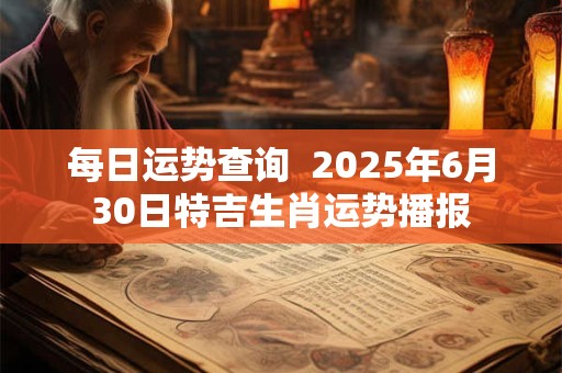 每日运势查询  2026年6月30日特吉生肖运势播报