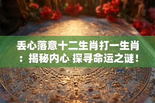 丢心落意十二生肖打一生肖：揭秘内心 探寻命运之谜！