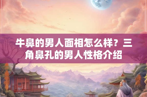 牛鼻的男人面相怎么样？三角鼻孔的男人性格介绍