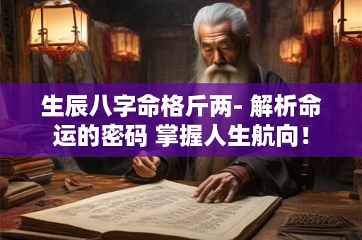 生辰八字命格斤两- 解析命运的密码 掌握人生航向！