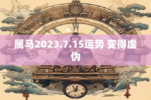 属马2023.7.15运势 变得虚伪
