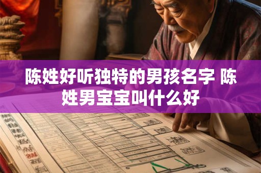 陈姓好听独特的男孩名字 陈姓男宝宝叫什么好