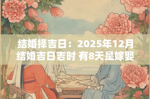 结婚择吉日：2025年12月结婚吉日吉时 有8天是嫁娶好日子