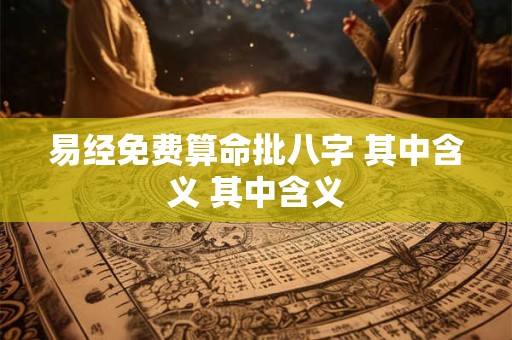 易经免费算命批八字 其中含义 其中含义