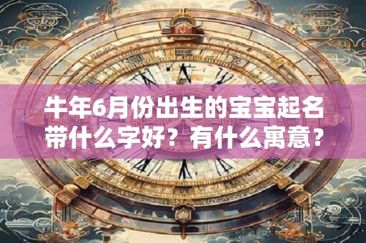 牛年6月份出生的宝宝起名带什么字好？有什么寓意？
