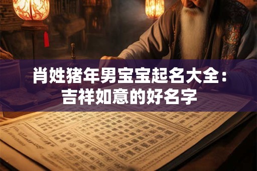 肖姓猪年男宝宝起名大全：吉祥如意的好名字