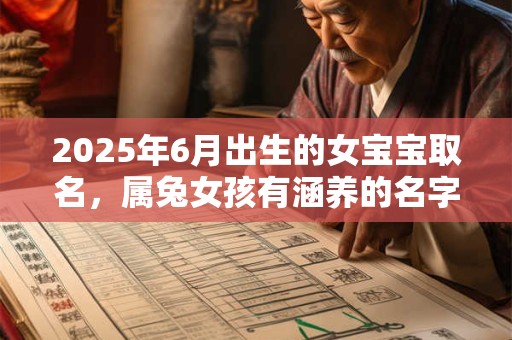 2025年6月出生的女宝宝取名，属兔女孩有涵养的名字