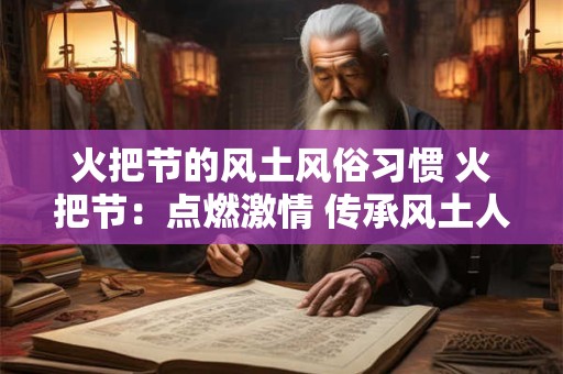 火把节的风土风俗习惯 火把节：点燃激情 传承风土人情