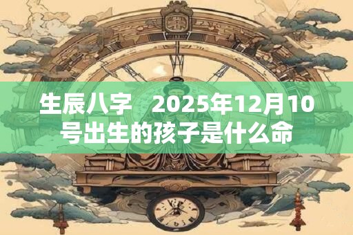 生辰八字   2025年12月10号出生的孩子是什么命