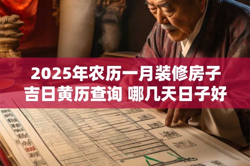 2025年农历一月装修房子吉日黄历查询 哪几天日子好