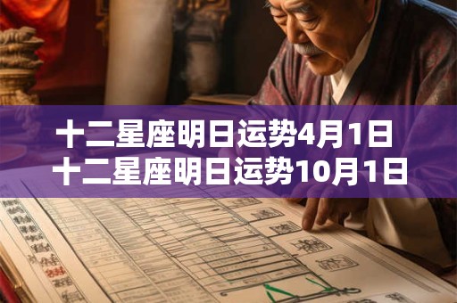 十二星座明日运势4月1日 十二星座明日运势10月1日