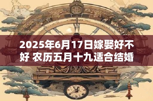2025年6月17日嫁娶好不好 农历五月十九适合结婚吗