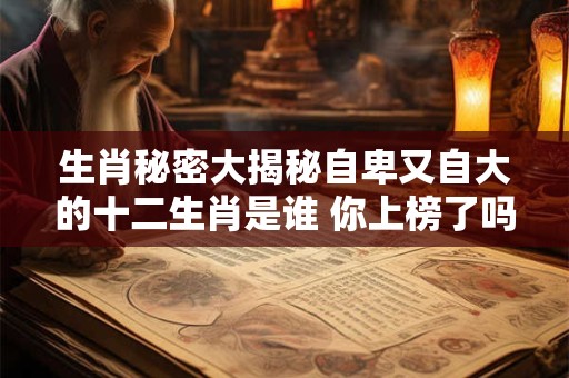 生肖秘密大揭秘自卑又自大的十二生肖是谁 你上榜了吗