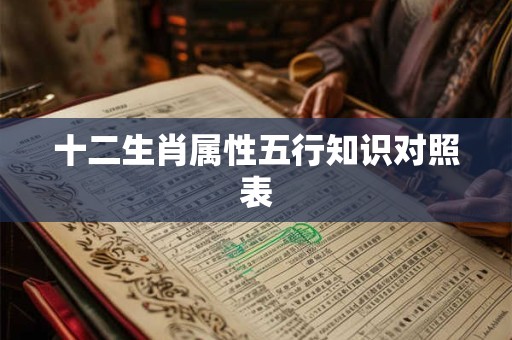 十二生肖属性五行知识对照表