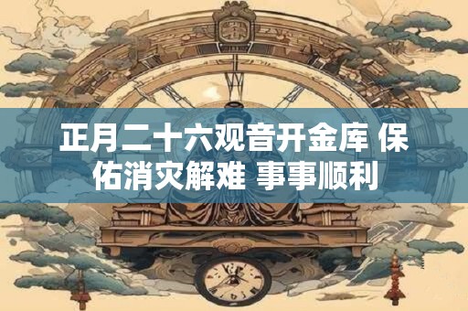 正月二十六观音开金库 保佑消灾解难 事事顺利