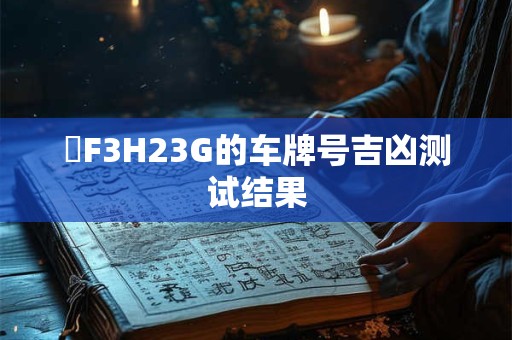 粵F3H23G的车牌号吉凶测试结果