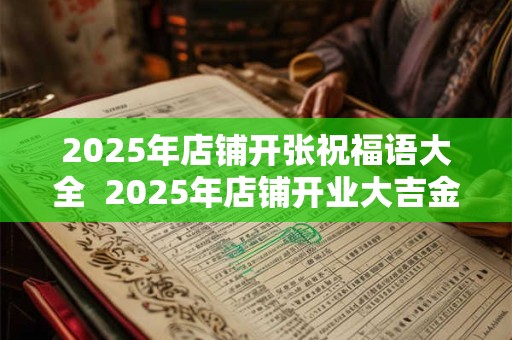 2025年店铺开张祝福语大全 2025年店铺开业大吉金句 2025年店铺开张祝福语大全 2025年店铺开业大吉金句