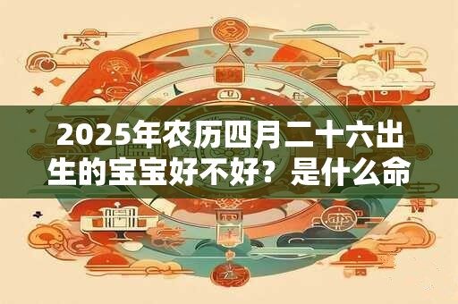 2025年农历四月二十六出生的宝宝好不好?是什么命格? 2025年农历四月二十六出生的宝宝好不好?是什么命格?