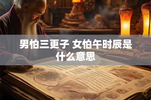男怕三更子 女怕午时辰是什么意思