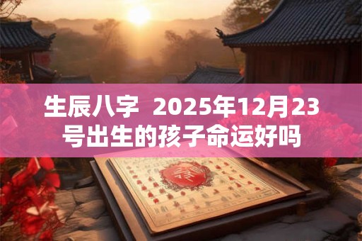 生辰八字  2025年12月23号出生的孩子命运好吗
