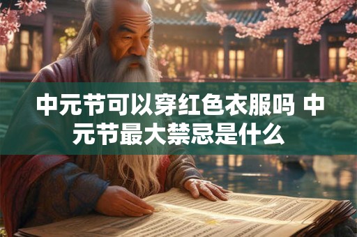 中元节可以穿红色衣服吗 中元节最大禁忌是什么