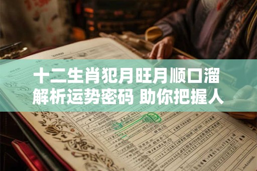 十二生肖犯月旺月顺口溜 解析运势密码 助你把握人生航向！