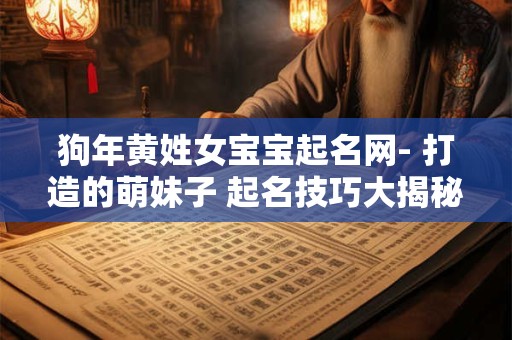狗年黄姓女宝宝起名网- 打造的萌妹子 起名技巧大揭秘！