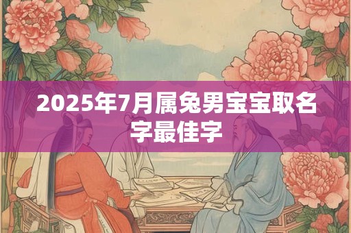 2025年7月属兔男宝宝取名字最佳字