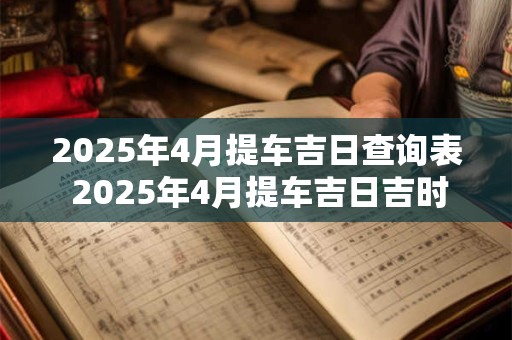 2025年4月提车吉日查询表 2025年4月提车吉日吉时