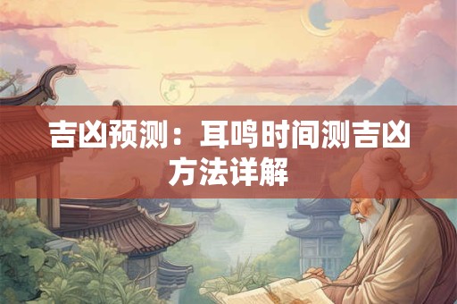 吉凶预测：耳鸣时间测吉凶方法详解