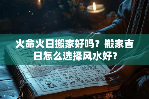 火命火日搬家好吗？搬家吉日怎么选择风水好？