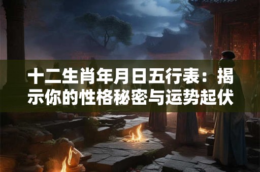 十二生肖年月日五行表：揭示你的性格秘密与运势起伏！