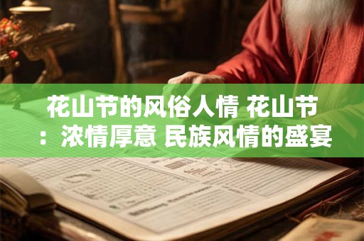 花山节的风俗人情 花山节：浓情厚意 民族风情的盛宴