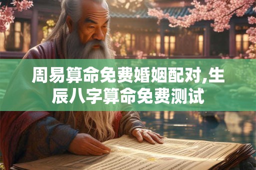 周易算命免费婚姻配对,生辰八字算命免费测试