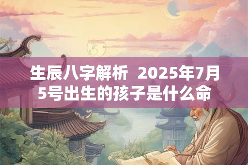 生辰八字解析  2025年7月5号出生的孩子是什么命