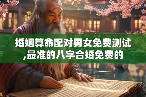 婚姻算命配对男女免费测试,最准的八字合婚免费的