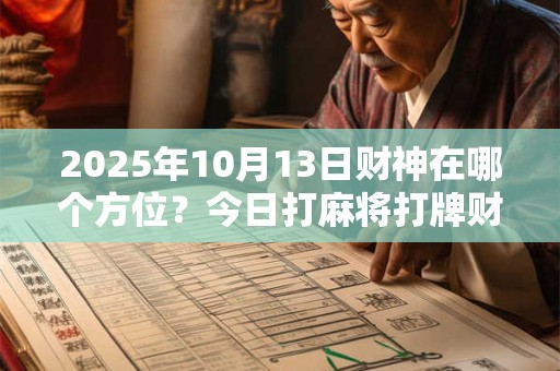 2025年10月13日财神在哪个方位？今日打麻将打牌财神方位