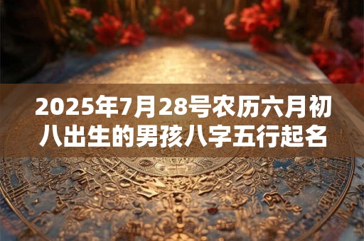 2025年7月28号农历六月初八出生的男孩八字五行起名字