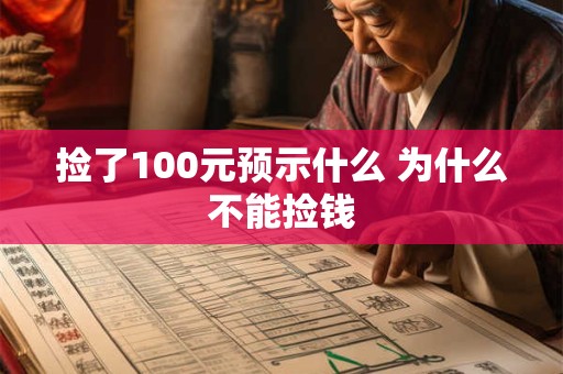 捡了100元预示什么 为什么不能捡钱